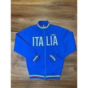 Chip Italia Blue Full Zip World Cup Soccer Collared Jacket Size M